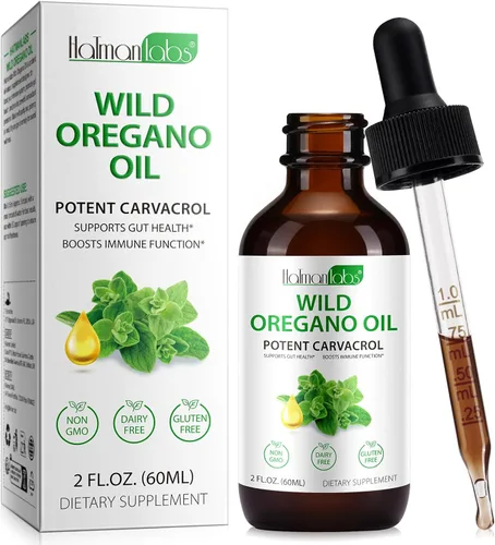 Gotas líquidas de aceite de orégano orgánico, suplemento de hierbas naturales con aceite de gotas de orégano, inmune, apoyo digestivo y energía, sin