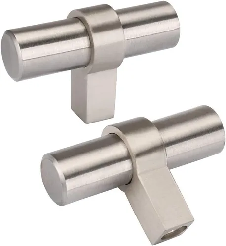 Miniatura 7 de Homdiy - Manijas de níquel cepillado HDT16SN para alacena de cocina, manijas y pomos para cajón, manijas cuadradas para alacena y cajones