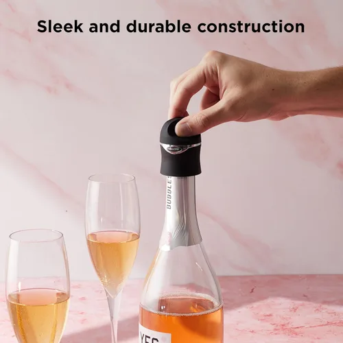 Miniatura 7 de Metrokane sellador de terciopelo para champán y vino, Negro