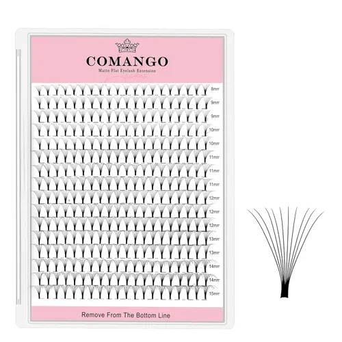 Miniatura 68 de CoMango Extensiones de pestañas de volumen 3D/4D/5D/6D/10D, grosor de 0.003 in, rizo C/D, tallo corto de 0.315-0.591 in, extensiones de pestañas