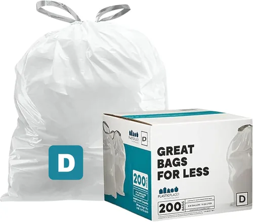 Miniatura 10 de Plasticplace Bolsas de basura de ajuste personalizado, compatibles con simplehuman Code D (100 unidades) con cordón azul tintado de 5.3 galones / 20