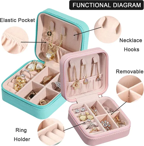 Miniatura 3 de Joyero de viaje personalizado para mujer, foto personalizada, nombre, logotipo, joyero, regalo de dama de honor, boda, cumpleaños