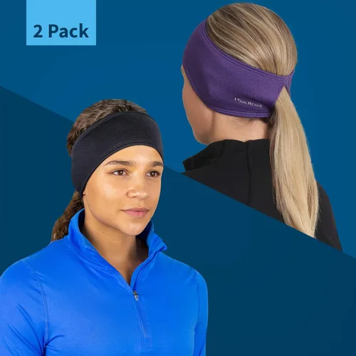 Miniatura 10 de TrailHeads - Diadema para mujer, diseño de cola de caballo, con banda para la oreja que absorbe la humedad, ideal para correr