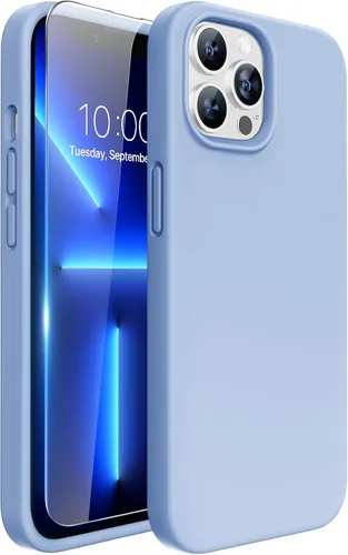 Miniatura 176 de Miracase Funda diseñada para iPhone 13, con protector de pantalla de vidrio templado, forro de microfibra suave antiarañazos, funda de goma
