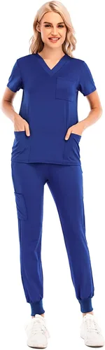 Miniatura 3 de Conjunto de uniformes médicos para mujer, conjunto de uniforme de enfermera, conjunto de trabajo al aire libre, conjunto de ropa quirúrgica elástica