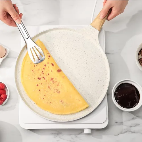Miniatura 7 de SENSARTE - Sartén antiadherente con esparcidor, revestimiento Dosa, plana, 12 pulgadas con recubrimiento cerámico natural, con mango que se mantiene