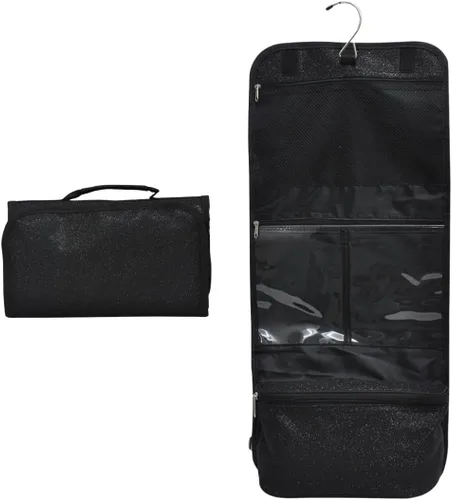 NGIL Neceser colgante de viaje con purpurina para animadoras y equipos de baile, organizador de artículos de tocador y neceser para mujer, bolsa de