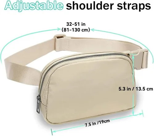 Miniatura 31 de Cangurera cruzada para mujer, mini bolsa para cinturón de 1 litro con correa ajustable de 32 a 51 pulgadas, bolsa de cintura pequeña para viajes