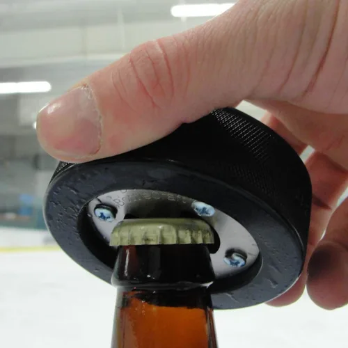 Miniatura 6 de Disco de hockey de acero inoxidable para abrebotellas, regalo para el mejor hombre padrinos de boda, disco impreso – Propuesta de disco de hockey