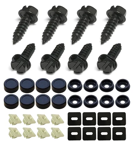 Miniatura 8 de OttoSpeed Kit de tornillos y tapas para matrícula, sujetadores de seguridad antirrobo con tapas de rosca para placas delanteras y traseras en Acero