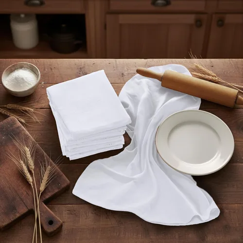 Miniatura 6 de Utopia Kitchen Paquete de 6 toallas blancas de 28 x 28 pulgadas, 100% algodón para limpiar y secar, paños de cocina altamente absorbentes Blanco