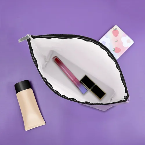 Miniatura 5 de Sazuwu Mahjong - Bolsa de maquillaje divertida para mujer, Verde, rosa y morado, Juguetón Mahjong Tema