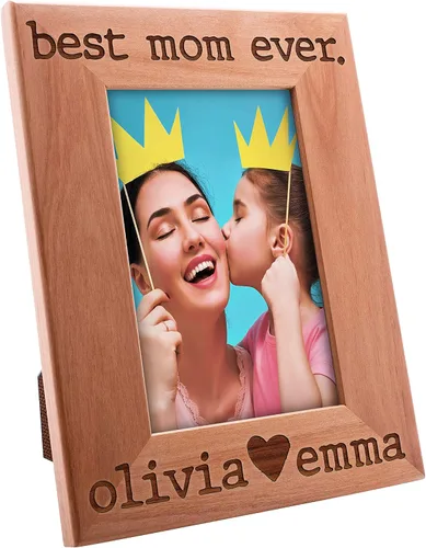 Miniatura 2 de Best Mom Ever, marco de fotos personalizado, regalo del día de la madre, 4 x 6 pulgadas, marcos grabados personalizados con nombres, regalos del día