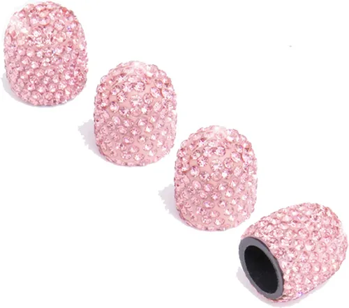 Miniatura 9 de Tapas de vástago de válvula de neumático Bling para automóvil, 4 piezas universales brillantes para válvulas de aire de neumáticos, tapas de Con