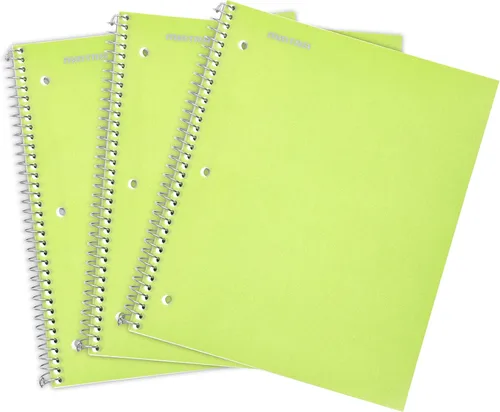 Miniatura 18 de Mintra Office Cuadernos de espiral duraderos, 1 materia, (rosa primavera, amarillo sol, hielo ártico, rayas anchas, paquete de 3)