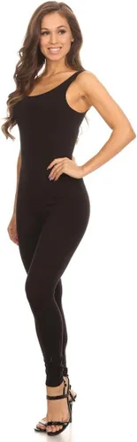 Miniatura 3 de Mono de algodón elastizado para mujer, sin mangas, cuello en V, mono elastizado enterizo, body(y más)