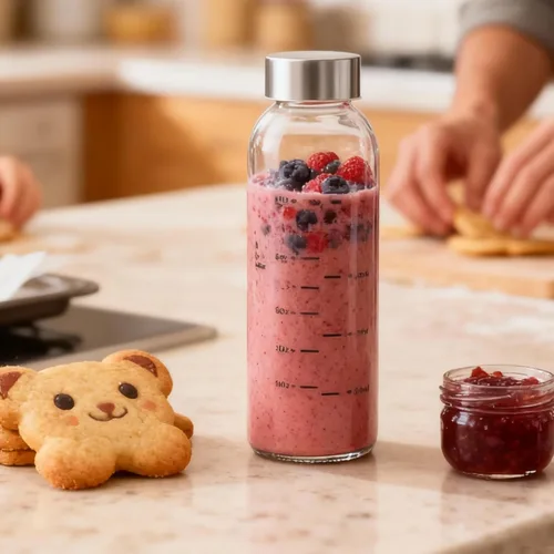 Miniatura 9 de Botellas de vidrio para jugo con tapas, botellas de agua de vidrio reutilizables de 25 onzas con tapas de acero inoxidable, paquete de 6, sin BPA, a