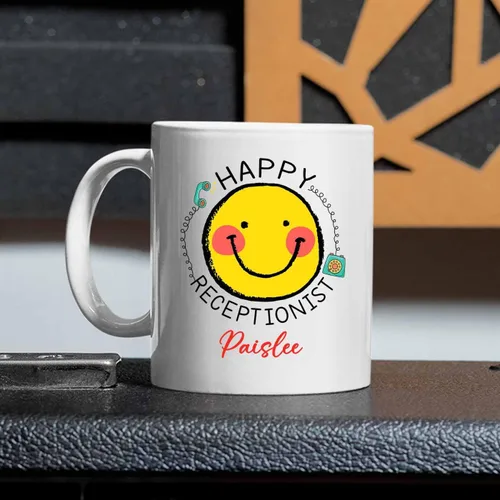 Miniatura 4 de Taza de café de recepcionista personalizada, regalos para agradecimiento, taza blanca de recepcionista, taza de viaje para recepcionistas, taza