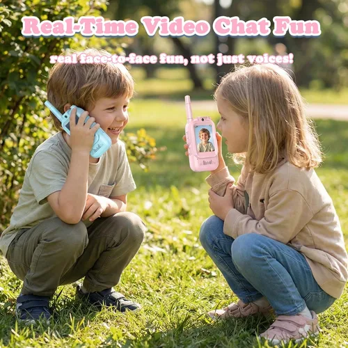 Miniatura 2 de Walkie Talkies de video para niños, walkie talkies de video en tiempo real para niños, 2 unidades, pantalla IPS de 2.0 pulgadas y alcance de 1,312.3