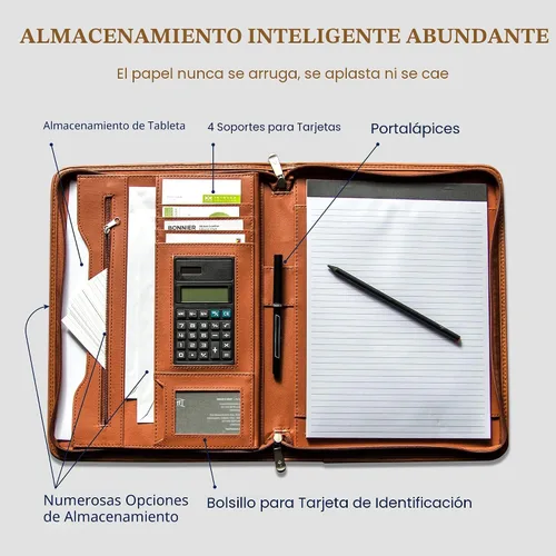 Miniatura 2 de cossini Premium con Business portafolios/portadocumentos de piel sintética cierre con cierre y el Interior 10.1 inch Tablet Sleeve
