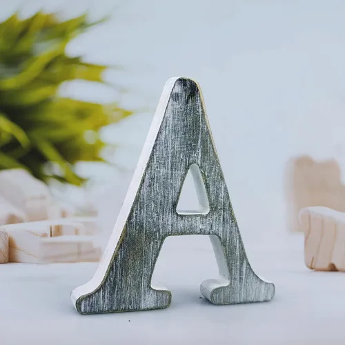Miniatura 8 de Letras de madera rústica sin terminar de 4 pulgadas para decoración de pared, letras decorativas de pie en rodajas, decoración de tablero