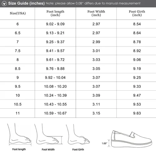 Miniatura 7 de VJH confort Mocasines de mujer con punta redonda para caminar cómodos, con soporte de arco (negro, 9), Negro