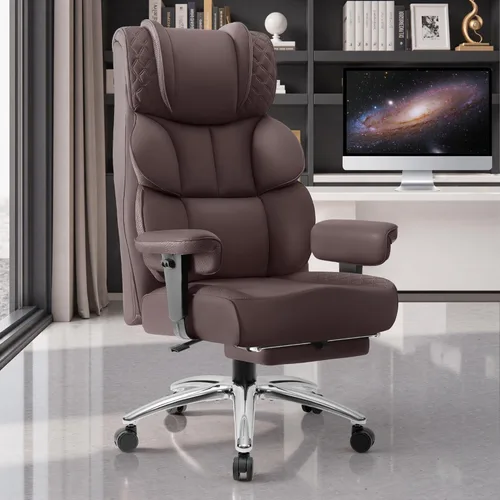 Miniatura 8 de Silla de escritorio de oficina BestGlory, silla de cuero para juegos grande y alta con reposapiés, sillas de computadora ejecutivas ergonómicas