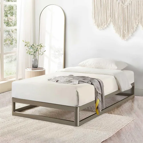 Miniatura 15 de Somier de cama individual Mellow 9 pulgadas, con base de colchón de láminas de acero resistente Negro