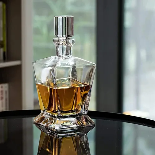 Miniatura 3 de Krosno - Decantador de whisky con tapón 25.4 oz Colección Caro Para uso en casa, restaurantes, fiestas Idea de regalo para bar mitzvah, boda
