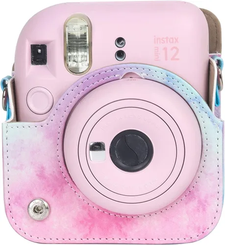 Miniatura 4 de Funda para cámara instantánea Fujifilm Instax Mini 12, funda de poliuretano con correa extraíble para cámara Fujifilm Instax Mini 12 (rosa/azul)