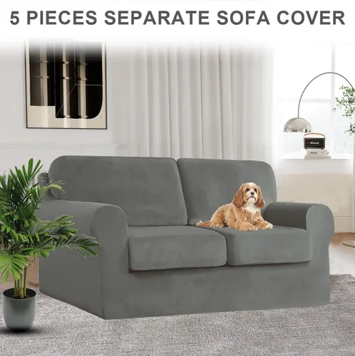 Miniatura 75 de Funda para Sofá de Terciopelo, Fundas Elásticas para Sofá para Funda Principal Separada/Respaldos y Cojines de Asiento, Funda para Sofá, para Fundas