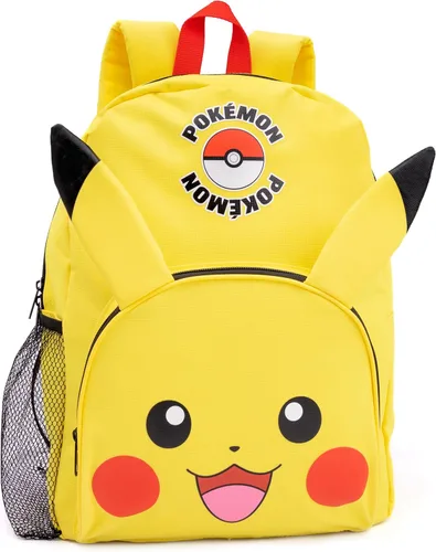 Miniatura 3 de Pokemon Pikachu - Juego de mochila (4 piezas, estuche para lápices, set de almuerzo, botella de agua, color amarillo)