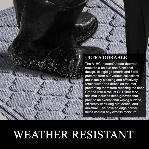 Miniatura 3 de A1HC - Tapete de puerta multiusos duradero, para interiores y exteriores, fácil de limpiar, impermeable, para todo tipo de clima, patio, garaje