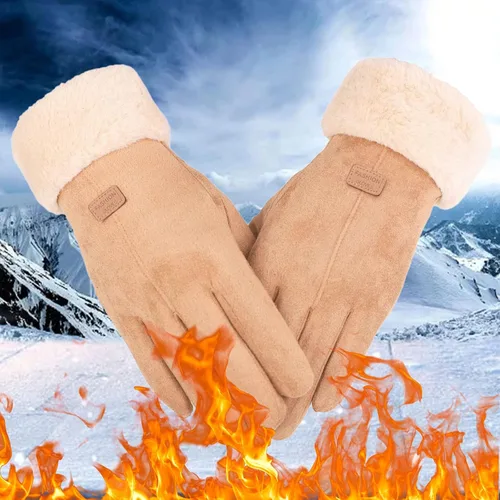 Miniatura 2 de Guantes para mujer con cable térmico cálido para mujer con pantalla táctil elástica para invierno para conducir guantes de cuero