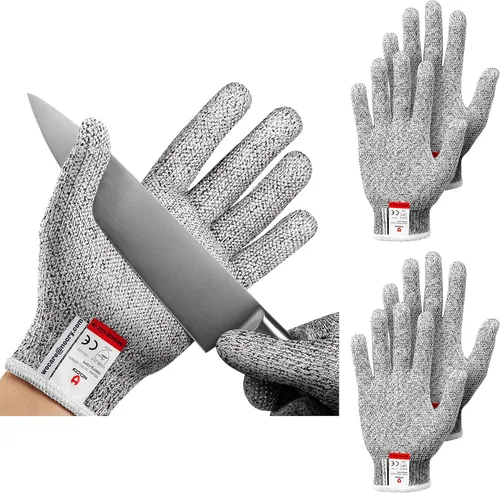 NoCry - Guantes resistentes a cortes con lunares de agarre - Guantes de corte transpirables y ligeros para chefs - Ambidiestros - Ideales para
