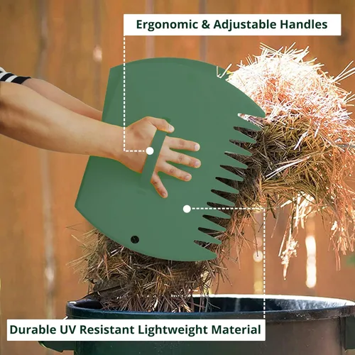Miniatura 4 de GardenHOME Rastrillos de mano, agarradores de hojas grandes para trabajo en el patio y uso en el jardín, limpia y recoge rastrillo de jardín, pala
