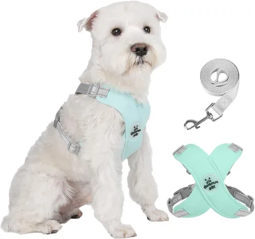 Miniatura 13 de FEimaX Arnés para perro con marco en X para mascotas, sin tirones, juego de correa, ajustable, reflectante, sin estrangulamiento, para cachorros