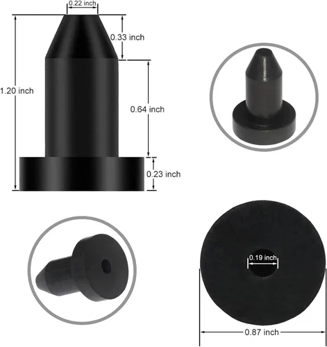 Miniatura 2 de Axlksia Paquete de 12 tapones de drenaje de kayak de 1/2 pulgada para pelícanos, kayaks Sun Dolphin, tapones de silicona para kayak de repuesto