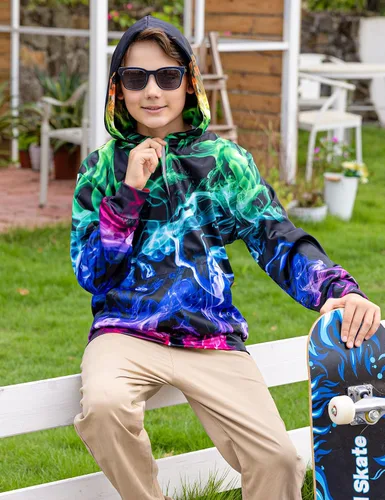 Miniatura 6 de Idgreatim 6-14T - Sudadera con capucha y bolsillos para niños y niñas