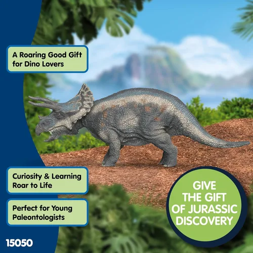 Miniatura 6 de Schleich Dinosaurios - Figura de dinosaurio Triceratops - Figuras de dinosaurios realistas para niños y niñas - Divertidos juguetes educativos