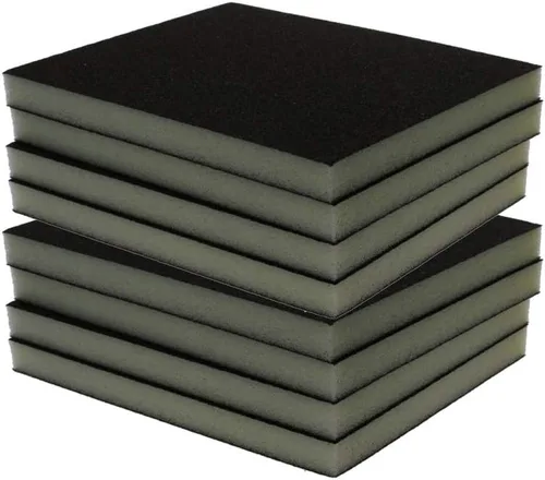 Miniatura 16 de Utoolmart 12 bloques de lijado de esponja de lijado, grano 180 húmedo, seco, lavable y reutilizable, esponja de papel de lija para muebles de 12
