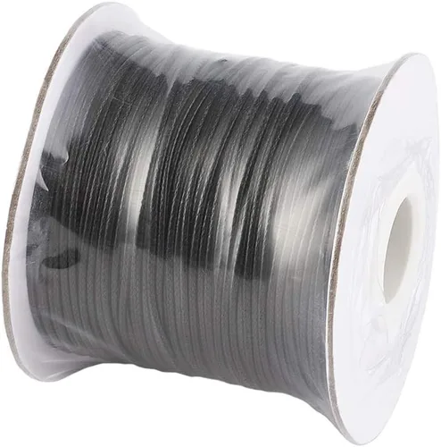 Miniatura 6 de Cheriswelry Cuerda de poliéster encerado coreano negro de 85 yardas de 0.039 pulgadas (0.039 in), hilo de cuerda para trenzar con nudos, cuerda