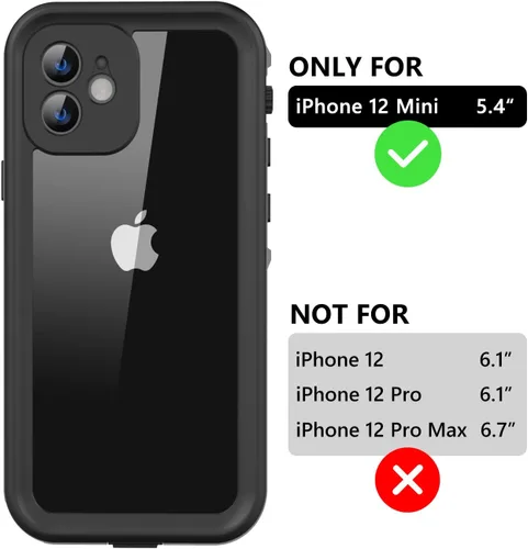 Miniatura 2 de Protebox Funda impermeable para iPhone 12 Mini con protector de pantalla integrado, a prueba de golpes, a prueba de polvo, protección de cuerpo