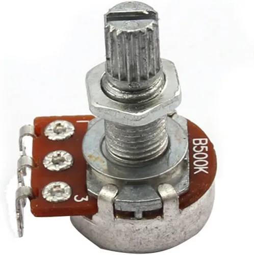 Miniatura 5 de Potenciómetro de guitarra B500K Push/Pull Audio Taper Short (3/8 "buje de 3/8") Potenciómetro de eje dividido Push-Pull Pot para guitarra eléctrica