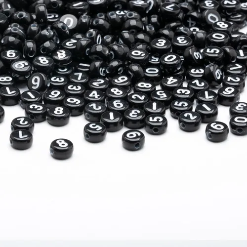 Miniatura 4 de 1000 cuentas acrílicas de números del 0 al 9, redondas, de 0.16 x 0.27 pulgadas, mezcladas para hacer joyas y hacer pulseras, collares, llaveros