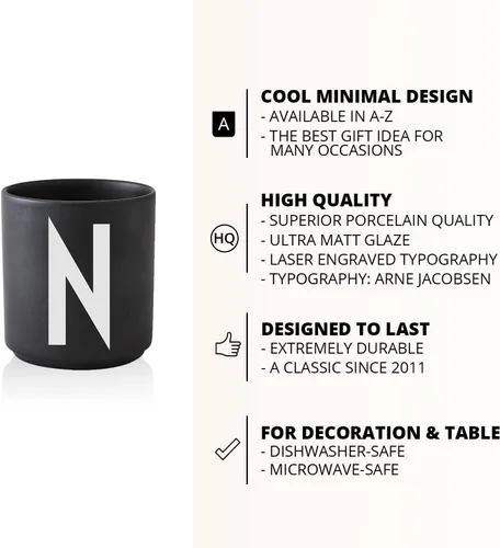 Miniatura 8 de Design Letters Taza de café con inicial A-Z Taza de café de Navidad con monograma para hombres, mujeres, tazas de porcelana de 11 onzas, taza