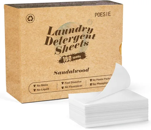 Miniatura 32 de Poesie Hojas de Detergente para Ropa Hojas de Jabón para Ropa para Viajes Camping Hojas para Lavar Ropa Sin Fragancia 1 Mini Caja 40