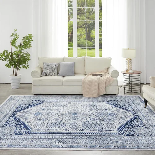 Miniatura 112 de Syalife 4x6 Alfombra Lavable para Área, Ultra Suave Antideslizante, Pila Baja, Alfombra Vintage Resistente a Manchas para Sala de Estar, Alfombra