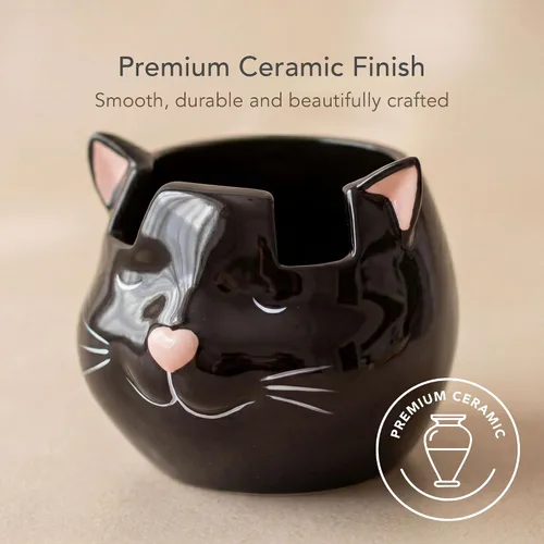 Miniatura 6 de Soporte y jarrón para lentes de gato, soporte de cerámica para gafas de sol y lentes de gato negro, organizador de decoración y exhibición de regalo