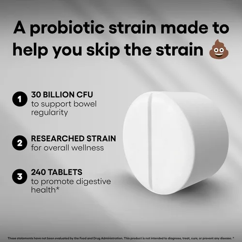 Miniatura 7 de Suplemento probiótico Lactobacillus Acidophilus 30 mil millones de CFU 240 tabletas Probióticos para hombres y mujeres apoya la salud digestiva